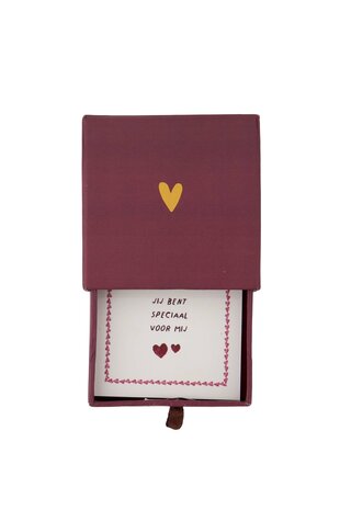 Zusss armband hartje in schuifdoosje speciaal rood