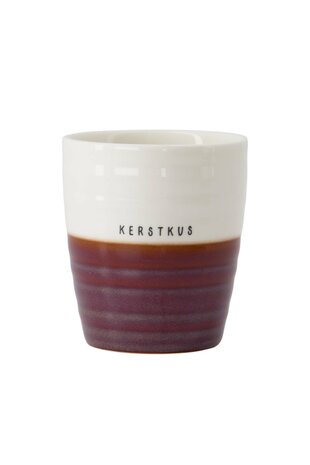 Zusss koffiemok kerstkus wit donkerrood