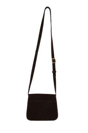 Zusss suede schoudertasje chocoladebruin