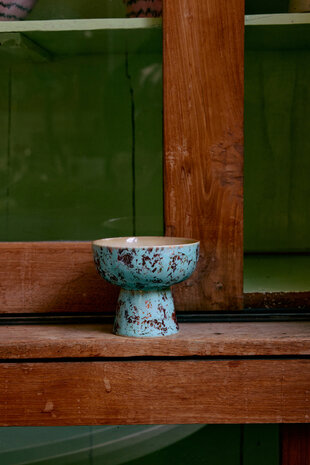 HKLIVING 70s Ceramics Tapas Bowl On Base Patina, S