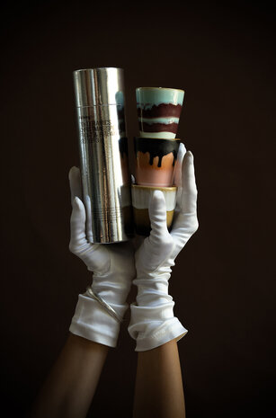 HKLIVING 70s ceramics: Christmas special, frost & firewood (set of 3)