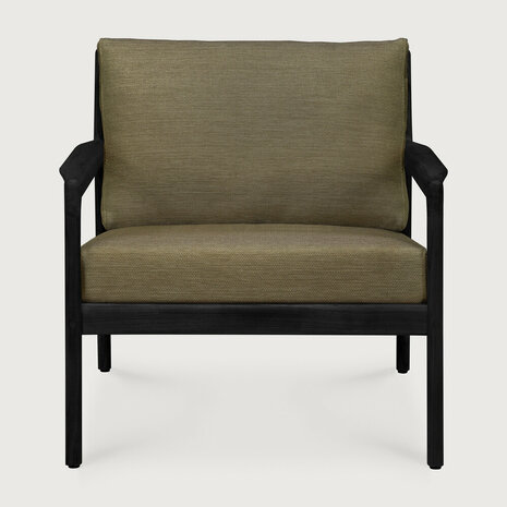 Ethnicraft Jack Outdoor Loungestoel Zwart met Groene Kussens