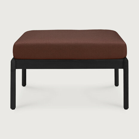 Ethnicraft Jack Outdoor Voetbank Zwart Met Burgundy Kussens