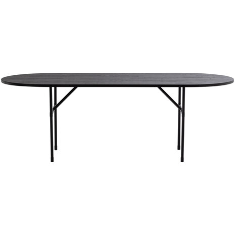 WOOOD Essentials Arthur Eettafel Ovaal Met H-poot Eiken Zwart