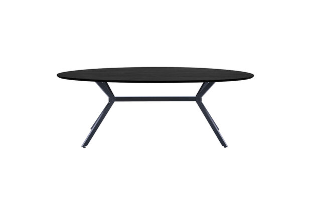 WOOOD Essentials Bruno Eettafel Ovaal Zwart 220x100 cm