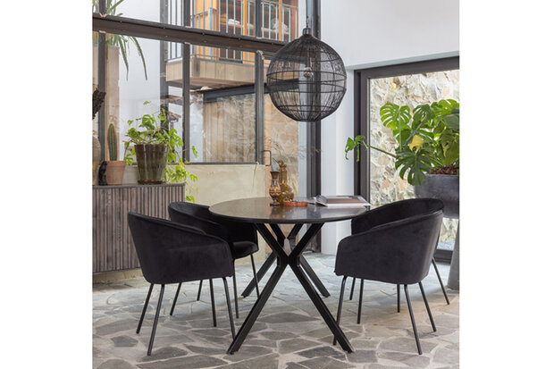 WOOOD Essentials Bruno Eettafel Ovaal Zwart 220x100 cm