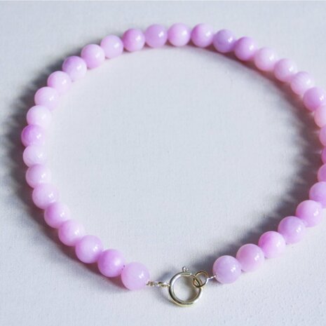 Bazou kralen ketting van natuursteen XL - lilac
