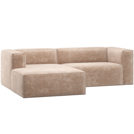 WOOOD Essentials Bean Chaise Longue Bank Links Chenille Velvet Naturel