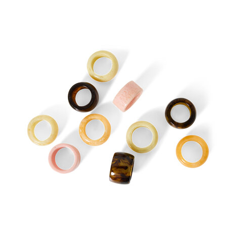 HKLIVING Napkin rings, sunrise, set of 4