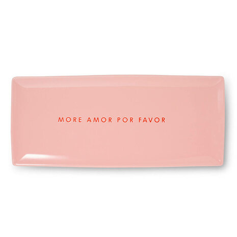 Vondels ceramic More Amor Por Favor plate pink