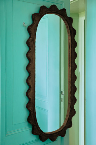 HKLIVING Wooden ripple mirror