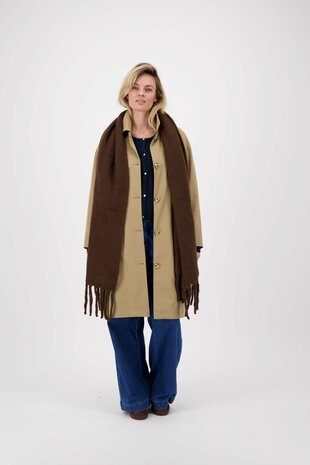 Zusss sjaal met franje chocoladebruin