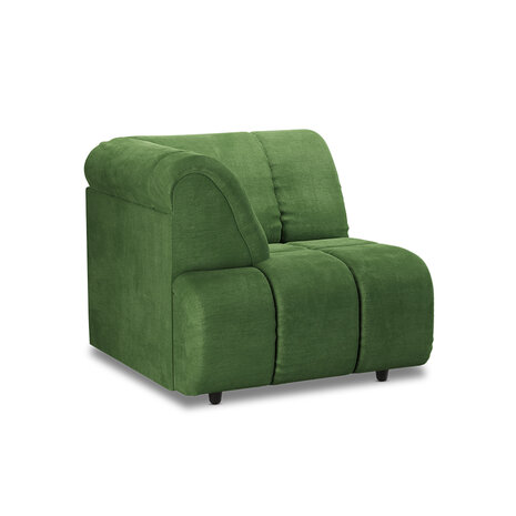 HKLIVING Wave Couch Element Left High Arm Corner Royal Velvet Green