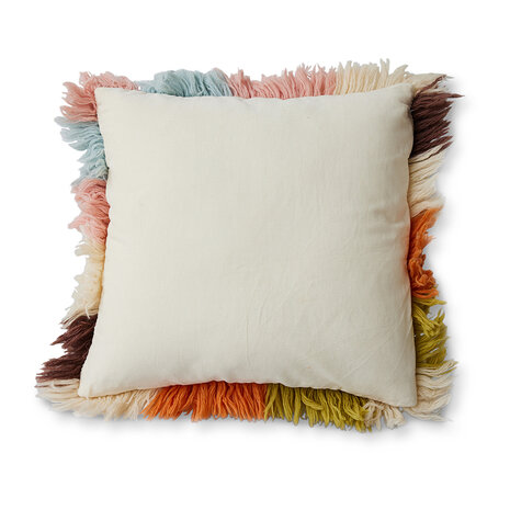 HKLIVING Fluffy wool striped cushion