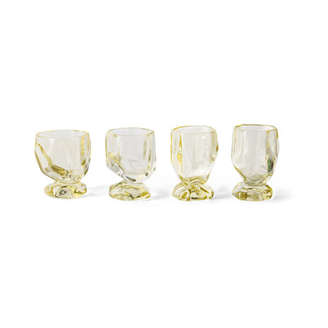HKLIVING Glasses Citrine Set of 4