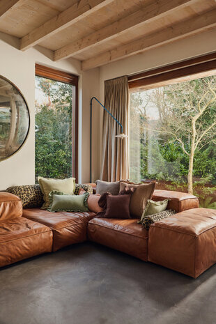 HKLIVING Ruffle Cushion Chestnut 50x50cm