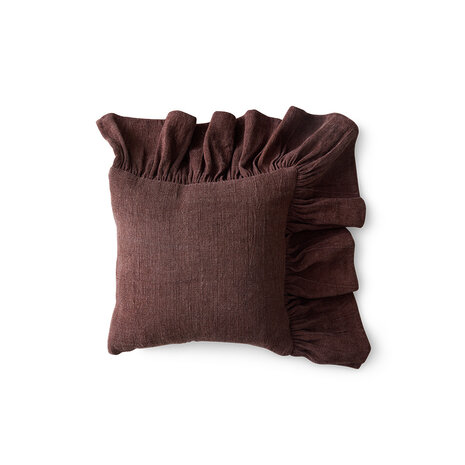 HKLIVING Ruffle Cushion Chestnut 50x50cm