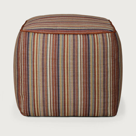 Ethnicraft Outdoor Zahara Poef Terra Stripe