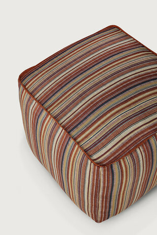 Ethnicraft Outdoor Zahara Poef Terra Stripe