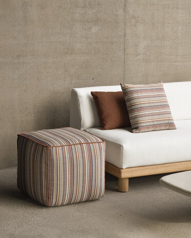 Ethnicraft Outdoor Zahara Poef Terra Stripe