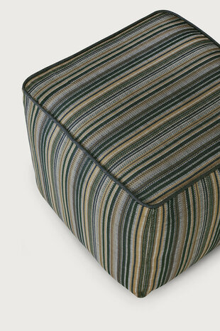 Ethnicraft Outdoor Zahara Poef Blue Stripe
