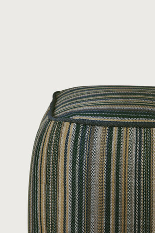 Ethnicraft Outdoor Zahara Poef Blue Stripe