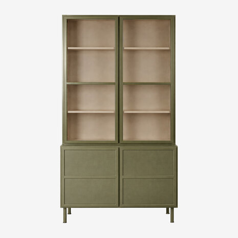 New Routz vitrinekast Langley Olive Green/Sand