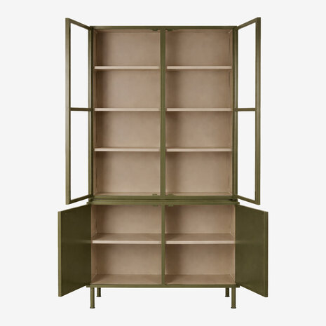 New Routz vitrinekast Langley Olive Green/Sand