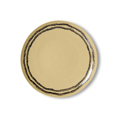 HKLIVING 70's ceramics Dinner Plates Vanilla, Set Of 2