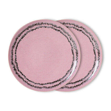 HKLIVING 70's ceramics Dinner Plates Bubble, Set Of 2