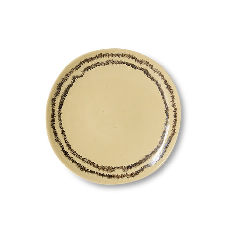 HKLIVING 70's ceramics Side Plates Vanilla, Set Of 2