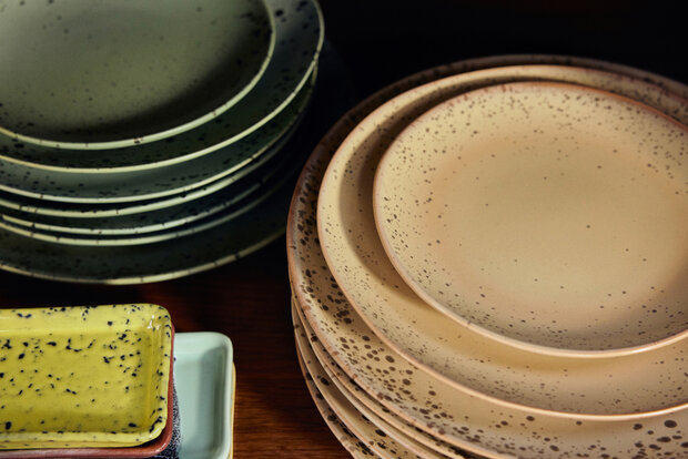 HKLIVING 70's ceramics Side Plates Grit, Set Of 2