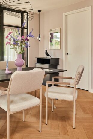NOGA eetkamerstoel Levi taupe frame / duo stoffering