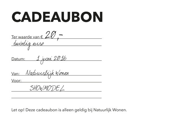 Cadeaubon Natuurlijk Wonen € 20.-