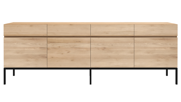 ethnicraft sideboard 4 deuren eiken zwart metaal