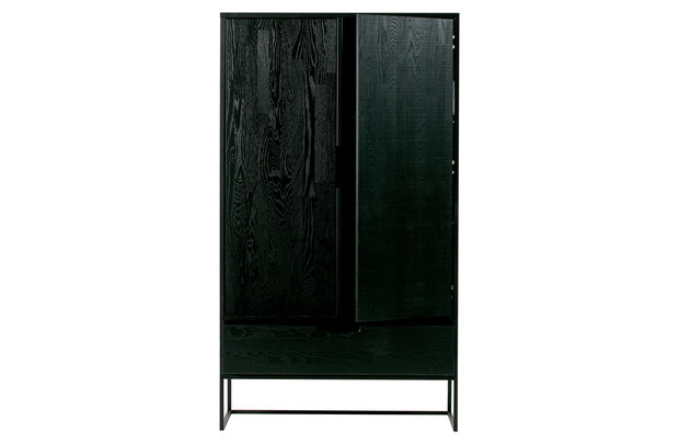 WOOOD Premium Silas 2-deurs kast black night geborsteld