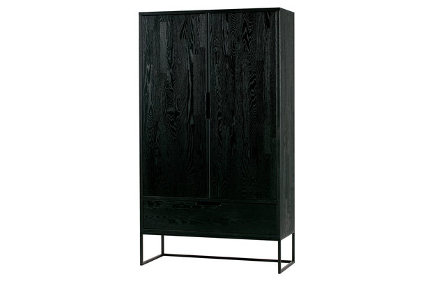 WOOOD Premium Silas 2-deurs kast black night geborsteld