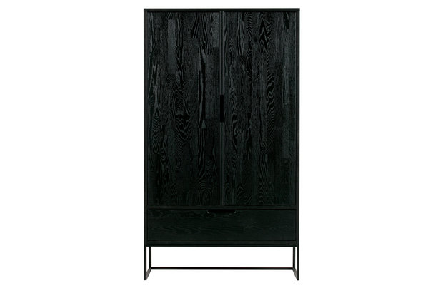 WOOOD Premium Silas 2-deurs kast black night geborsteld