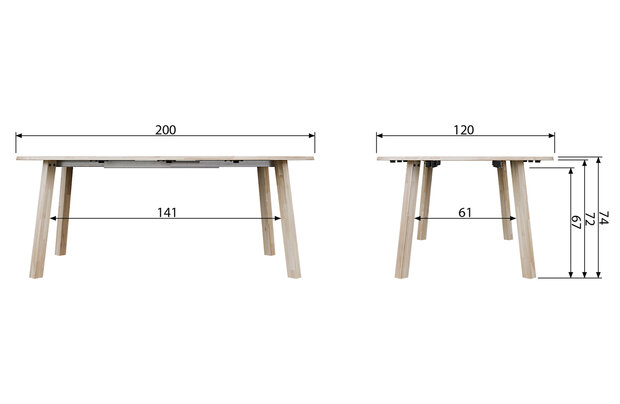 Woood exclusive Lange jan uitschuifbare eettafel rond eiken sydney