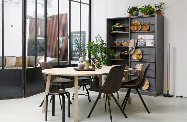 Woood exclusive Lange jan uitschuifbare eettafel rond eiken sydney