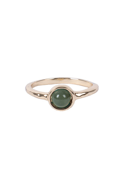 Zusss ring met steentje goud-grijsgroen