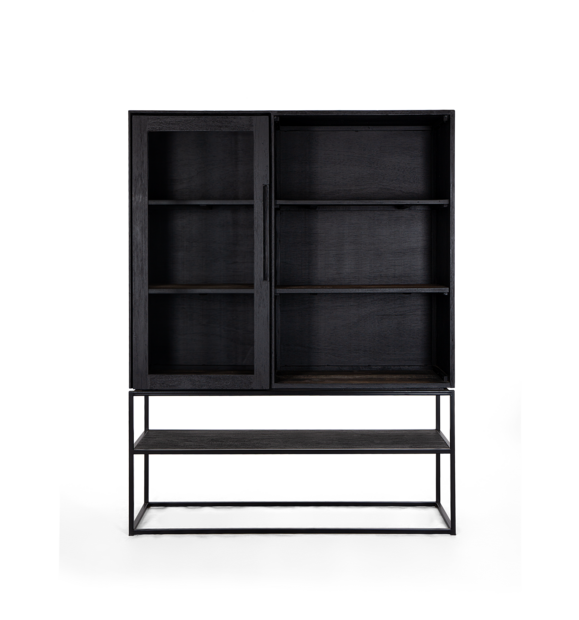 dBodhi Karma Charcoal Kast 1 Glazen deur 3 Planken 1 Open Plank