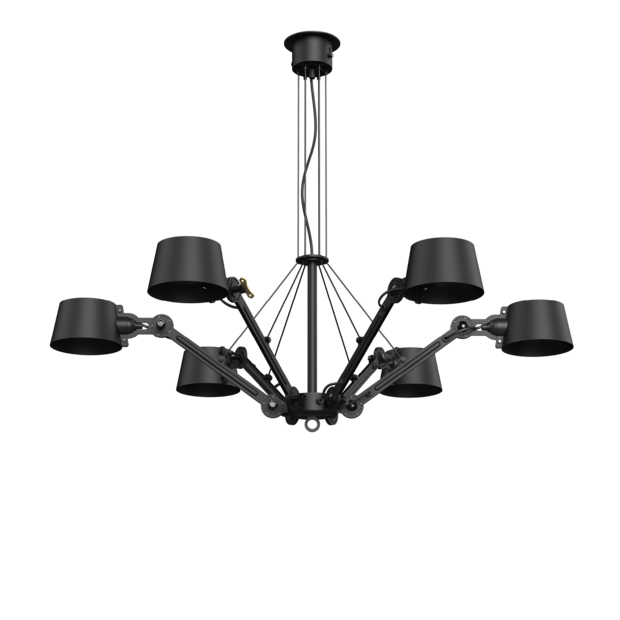 Tonone Bolt chandelier 6 arms smokey black