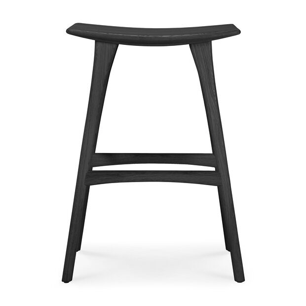 Ethnicraft Oak Osso barstool varnished high black