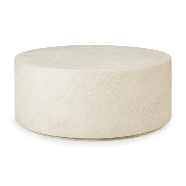 Ethnicraft elements coffee table microcement off white round