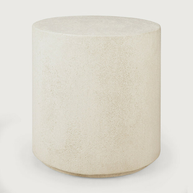 Ethnicraft elements side table microcement off white round small