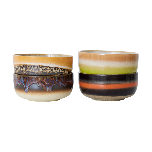 HKLIVING 70s ceramics dessert bowls; humus (set van 4)