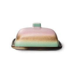 HKLIVING 70s ceramics butter dish, mercury