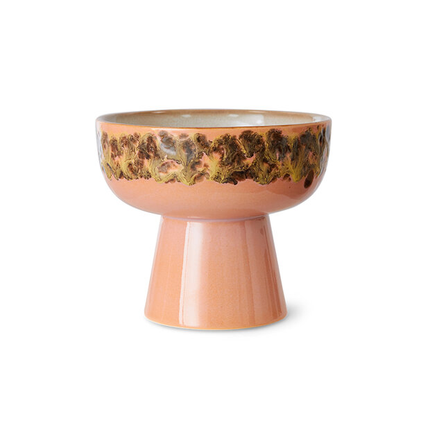 HKLIVING 70s ceramics tapas bowl on base lush large
