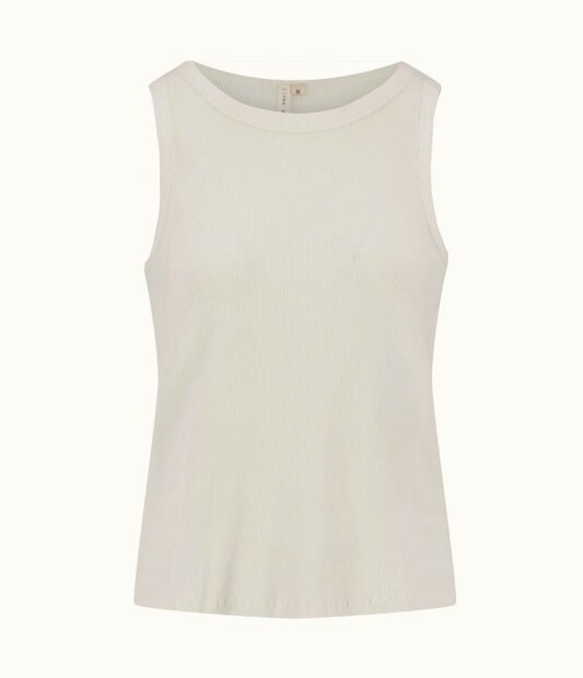 Zusss singlet ronde hals in rib off white